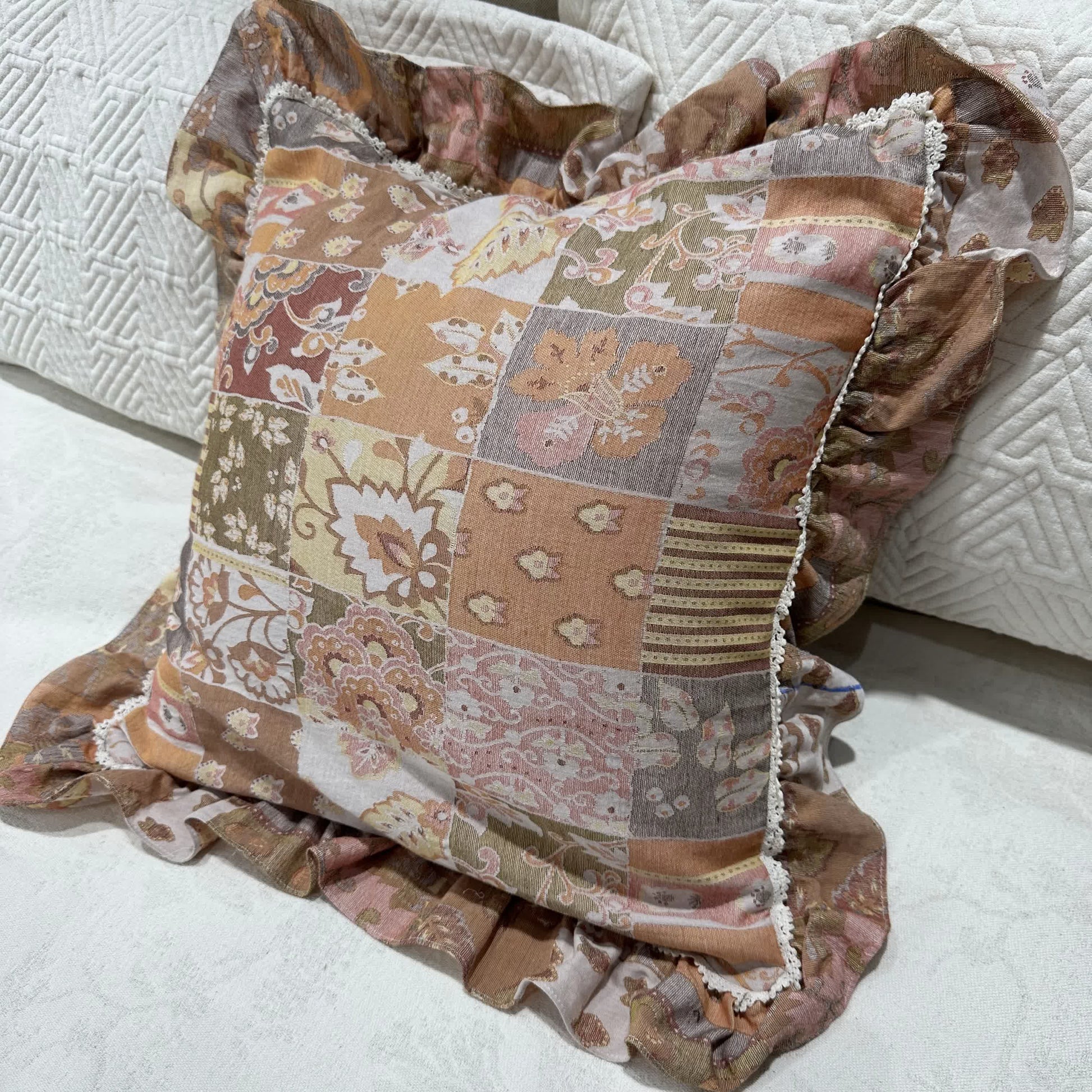 Vintage-Inspired Floral Accent Pillow - image 7