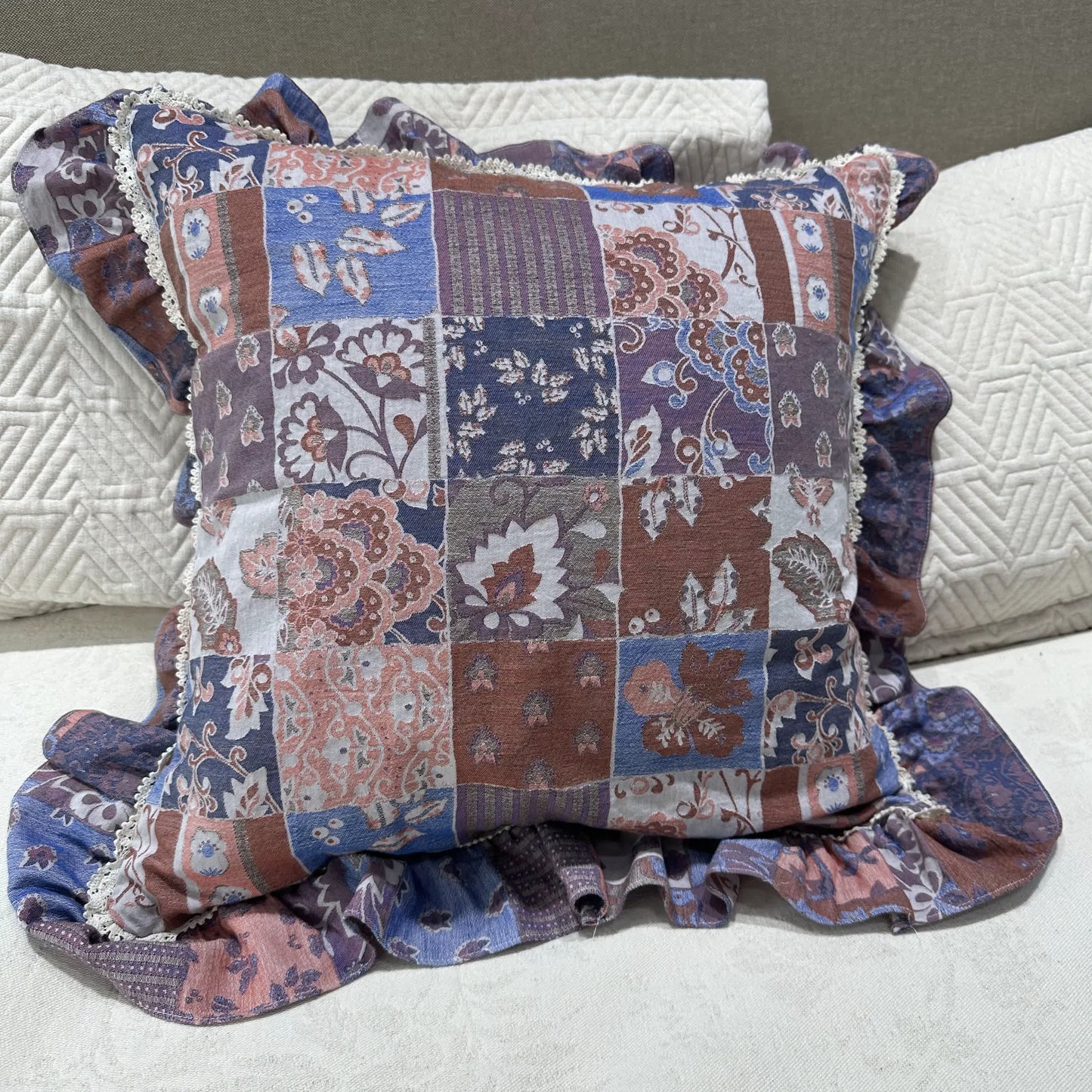 Vintage-Inspired Floral Accent Pillow - image 5