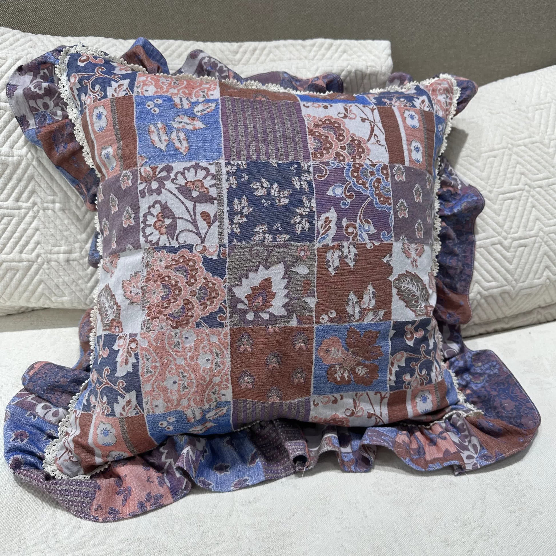 Vintage-Inspired Floral Accent Pillow - image 5