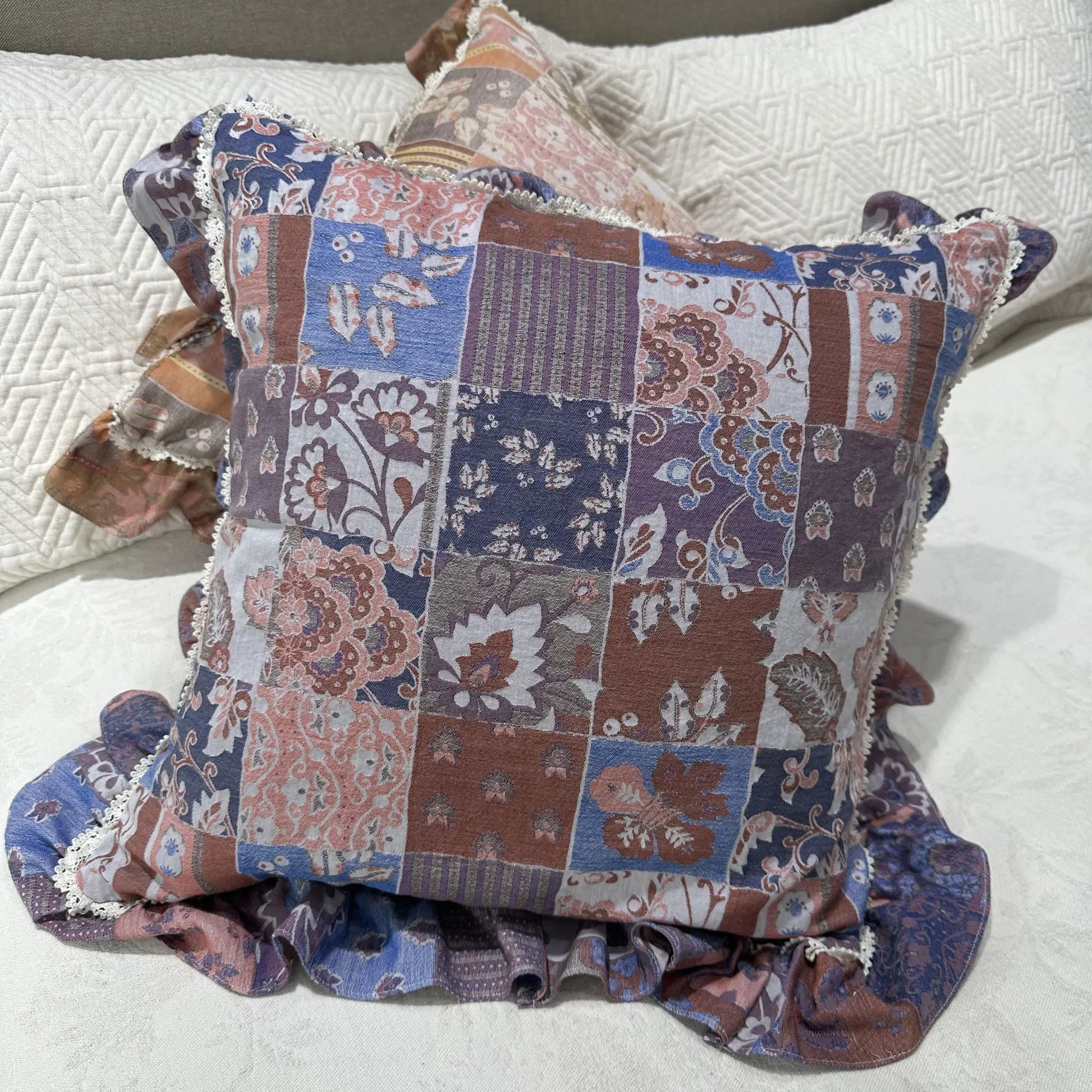 Vintage-Inspired Floral Accent Pillow - image 3