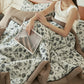 Black Floral Natural Cotton Gauze Quilt - image 7
