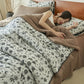 Black Floral Natural Cotton Gauze Quilt - image 3