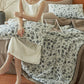 Black Floral Natural Cotton Gauze Quilt - image 5