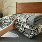 Black Camellia Natural Cotton Gauze Quilt - image 8