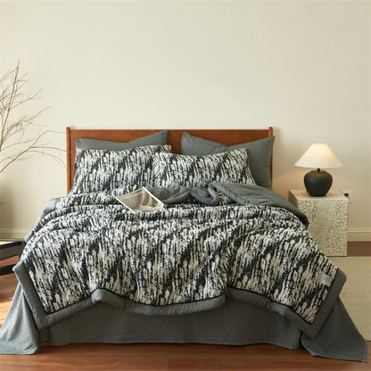 Ink Wash Natural Cotton Gauze Quilt - King - image 1