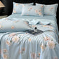 Blue Camellia Print Silky Natural Quilt - image 3