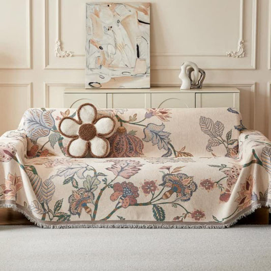 Chenille Bohemian Floral Sofa Throw - 71" x 134" - image 1