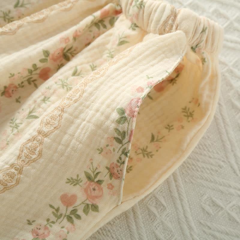Striped Floral Cotton Gauze Cami Pajamas - image 7