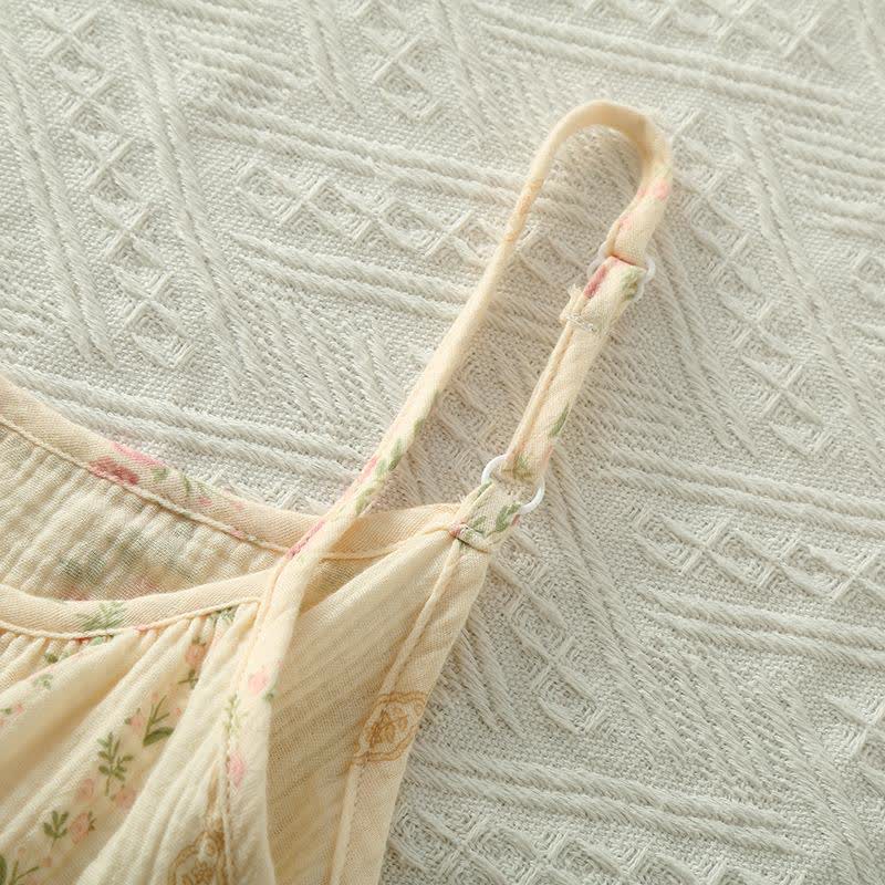 Striped Floral Cotton Gauze Cami Pajamas - image 4