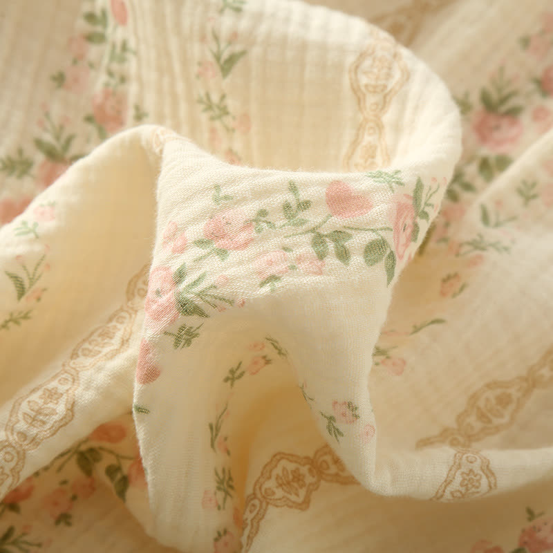 Striped Floral Cotton Gauze Cami Pajamas - image 9