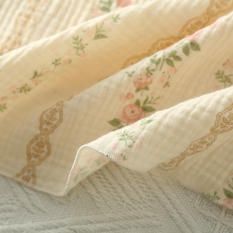 Striped Floral Cotton Gauze Cami Pajamas - image 8