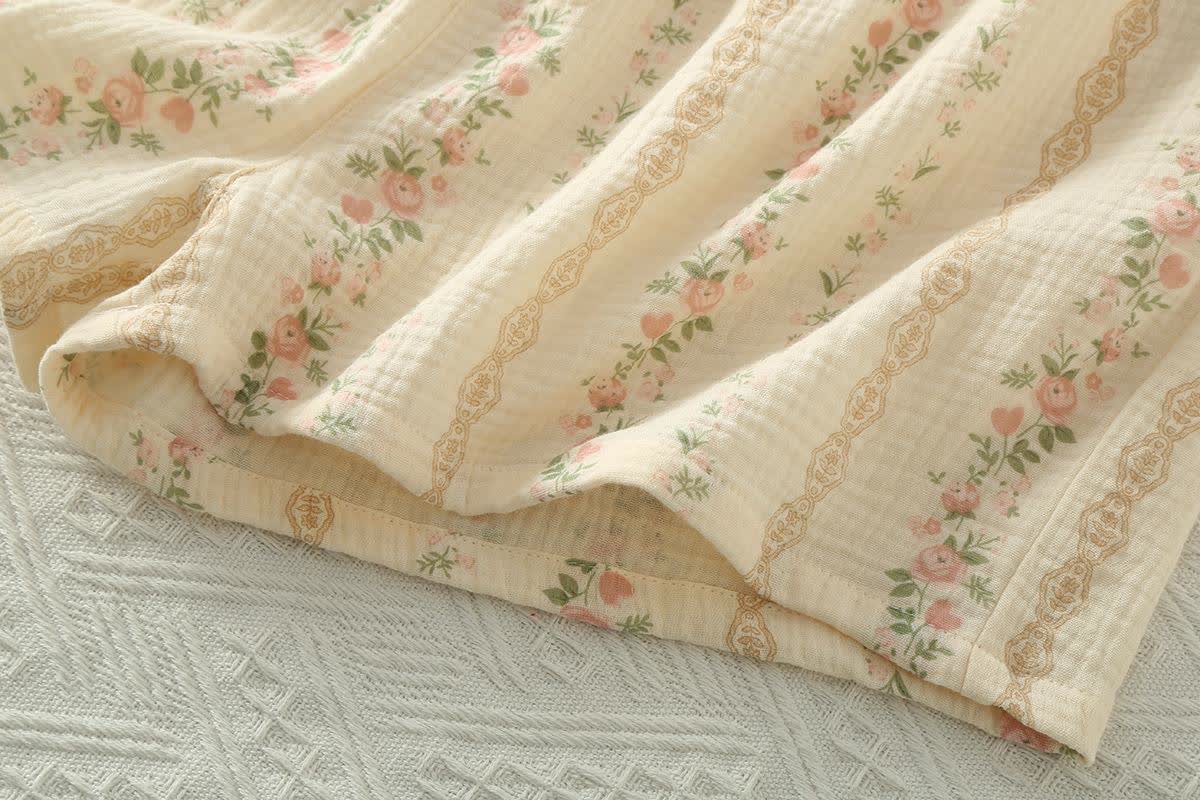 Striped Floral Cotton Gauze Cami Pajamas - image 6