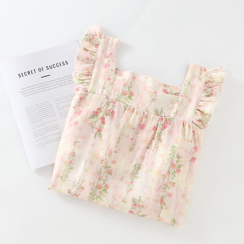 Pink Rose Padded Ruffle Sleeveless Nightwear - image 5
