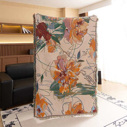 Artistic Peony Cotton Gauze Throw - image 2