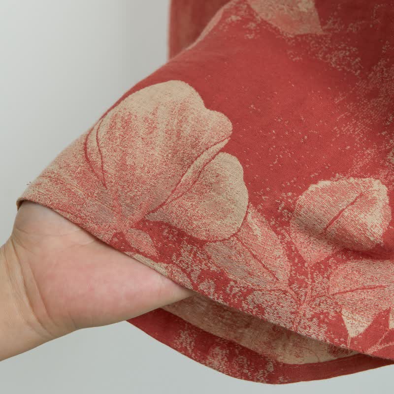 Hibiscus Jacquard Cotton Pajama Shorts - image 1