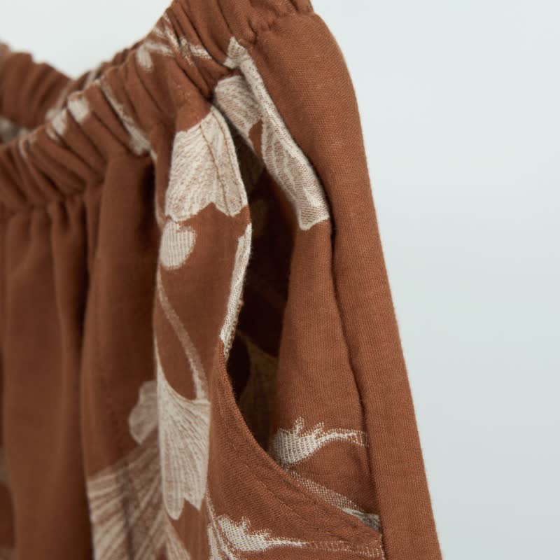 Ginkgo Leaf Jacquard Cotton Pajama Shorts - image 8