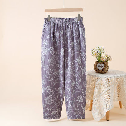 Lily Jacquard Cotton Gauze Lounge Pants - Purple - XL - image 3