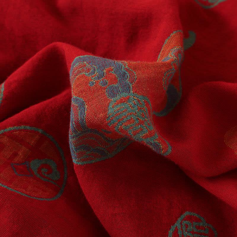 Oriental Style Gourd Persimmon Cotton Sleepwear - image 12