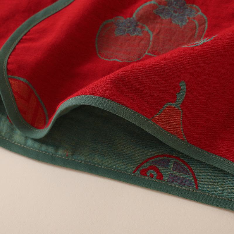 Oriental Style Gourd Persimmon Cotton Sleepwear - image 7