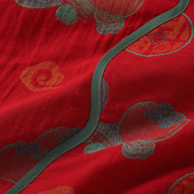 Oriental Style Gourd Persimmon Cotton Sleepwear - image 6