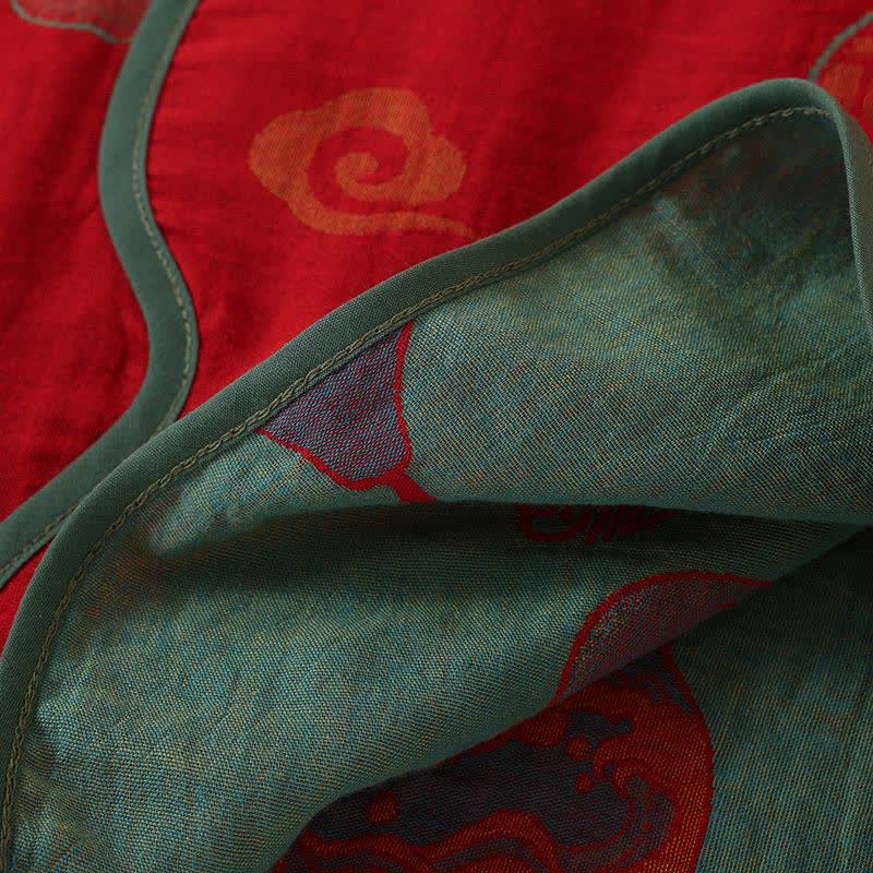 Oriental Style Gourd Persimmon Cotton Sleepwear - image 11