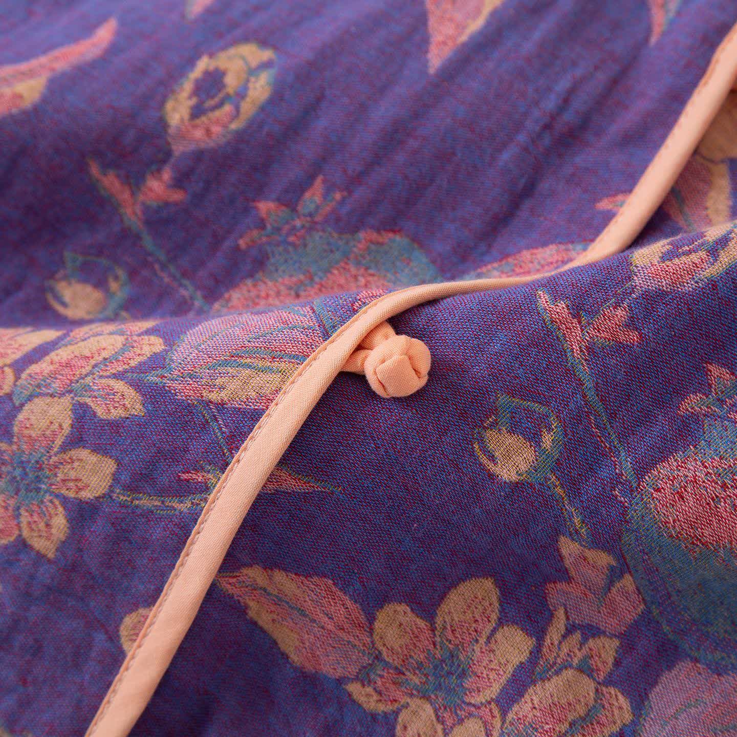 Oriental Style Peony Pomegranate Cotton Sleepwear - image 4
