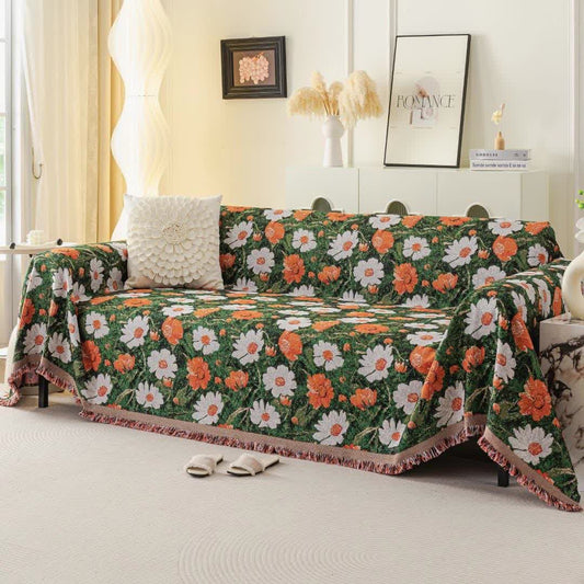 Chenille Daisy Jacquard Sofa Throw Blanket - image 2