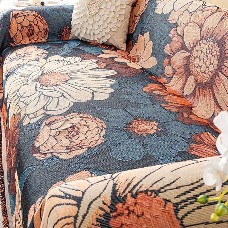 Chenille Camellia Jacquard Sofa Throw Blanket - image 4