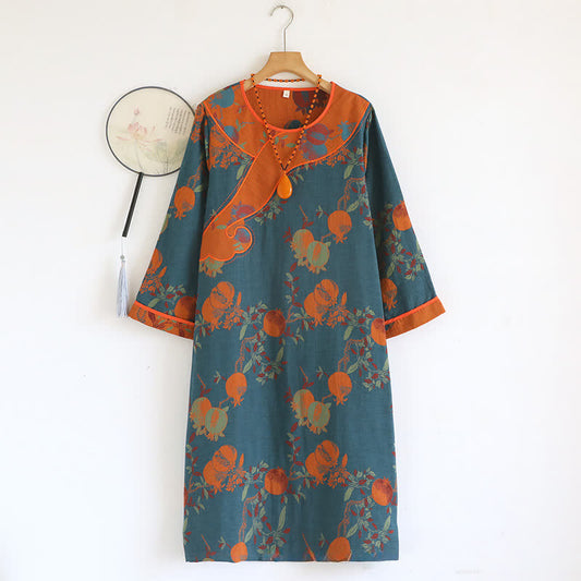 Pomegranate Pure Cotton Gauze Loose Nightdress - XL - image 1