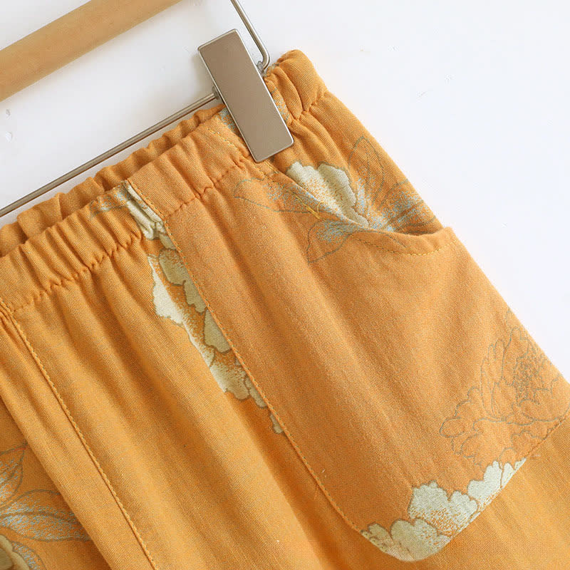 Peony Butterfly Jacquard Cotton Gauze Pajamas - image 12