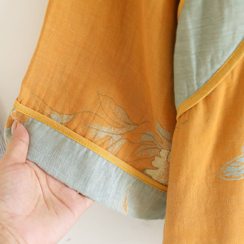 Peony Butterfly Jacquard Cotton Gauze Pajamas - image 7
