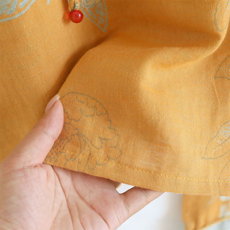 Peony Butterfly Jacquard Cotton Gauze Pajamas - image 12