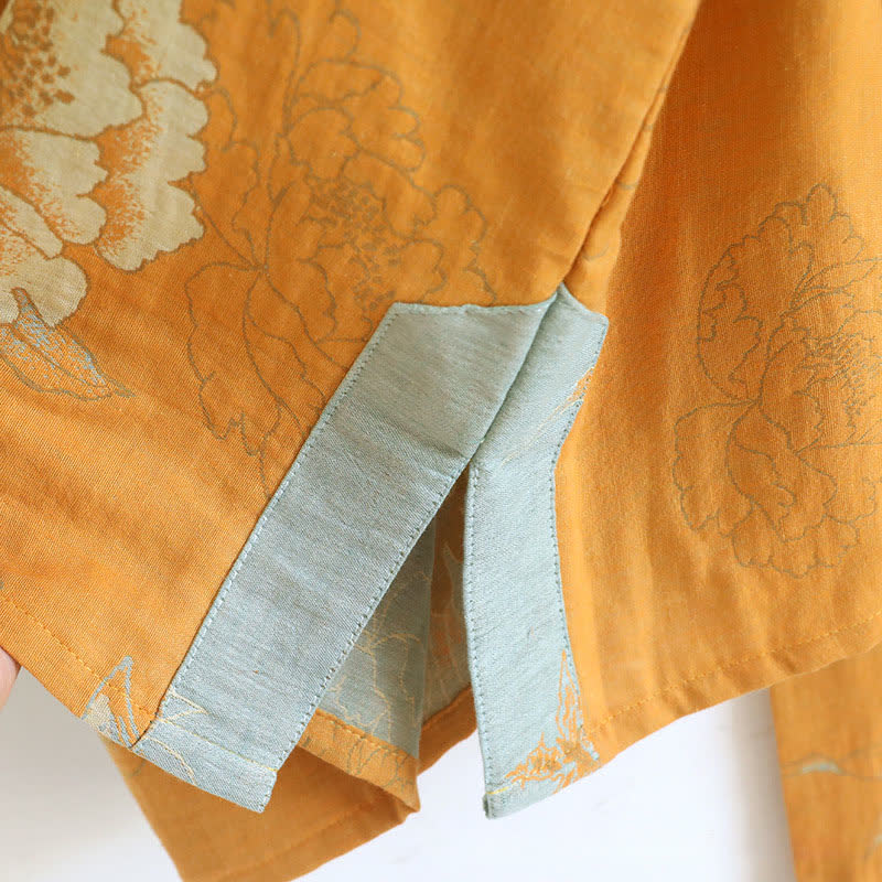Peony Butterfly Jacquard Cotton Gauze Pajamas - image 10
