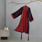 Two-Tone Ginkgo Cotton Gauze Kimono Robe - Black & Red - XL - image 3