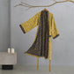 Two-Tone Ginkgo Cotton Gauze Kimono Robe - Yellow & Grey - XL - image 16