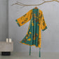 Large Ginkgo Leaf Cotton Kimono Robe - Yellow & Green - L - image 9