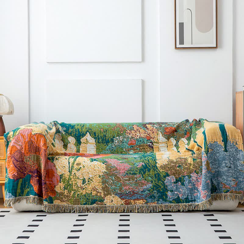 Vintage Floral Organic Cotton Gauze Quilt - image 3