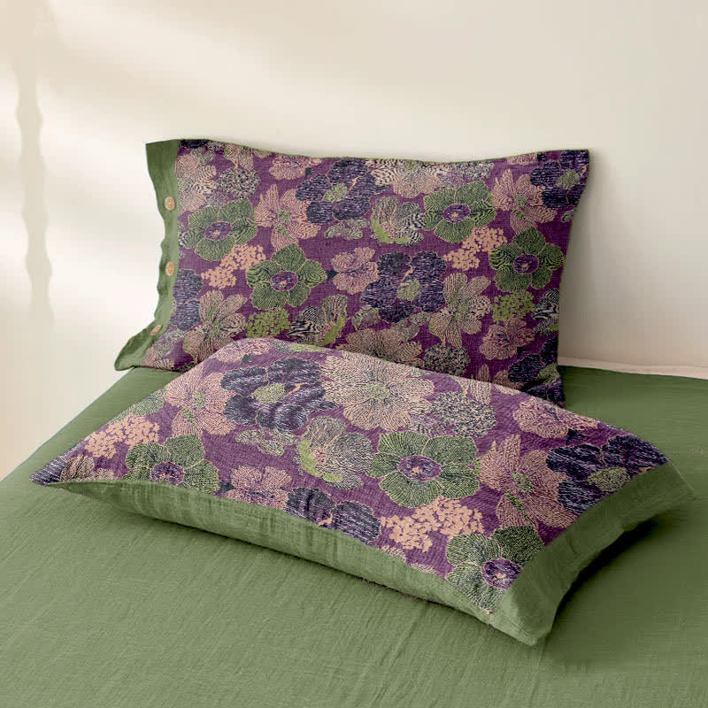Peach Blossom Cotton Gauze Jacquard Bedspread - image 3