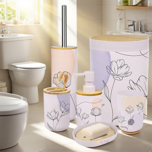 6 Piece Tulip Bathroom Accessory Set - Set(6PCS) - image 1