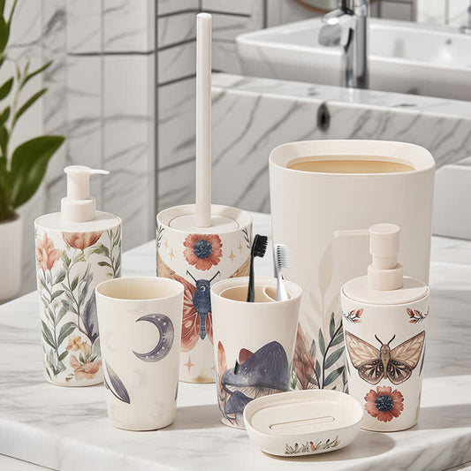 Butterfly Mushroom Bathroom Accessory Set(6PCS) - image 2