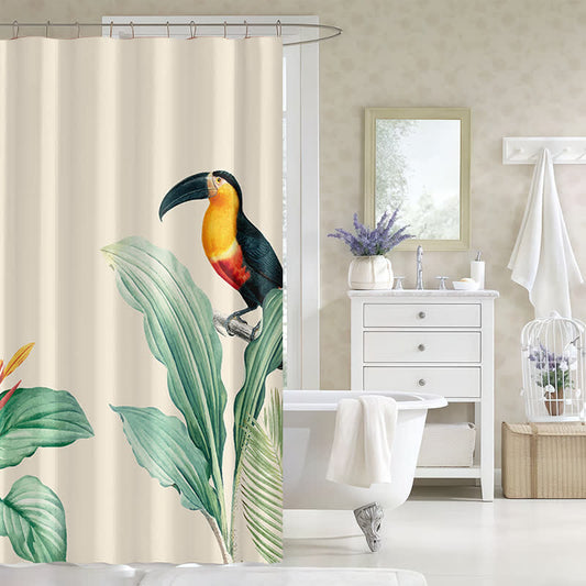 Single Flamingo Waterproof Shower Curtain - 71" x 79" - image 1
