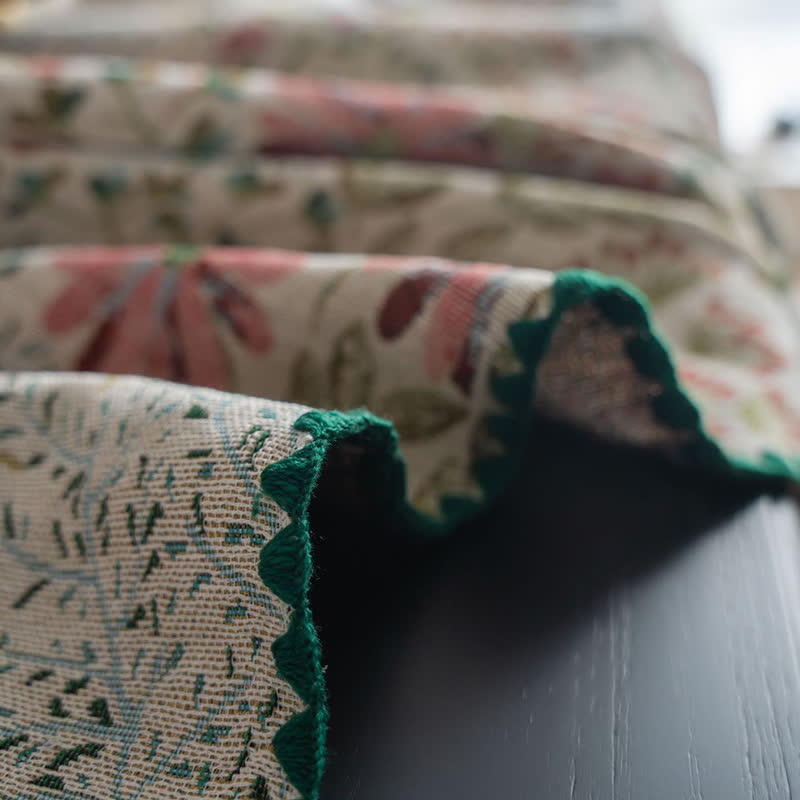 Vintage Pink Lily Jacquard Tablecloth - image 8