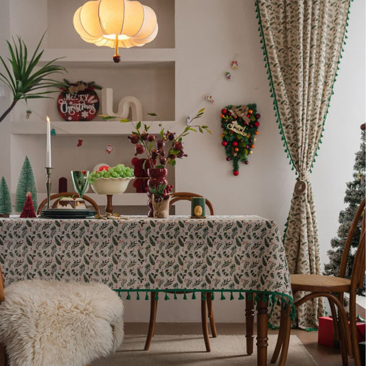 Christmas Pine Needle Berry Print Tablecloth - image 2