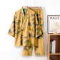 Large Ginkgo Leaf Cotton Kimono Pajamas - Yellow - XL - image 6