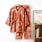 Large Ginkgo Leaf Cotton Kimono Pajamas - Pink - XL - image 17