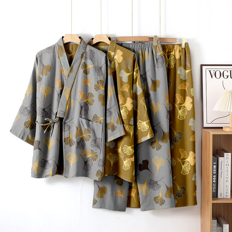 Ginkgo Cotton Gauze Kimono Loungewear Set - image 4