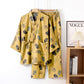 Ginkgo Cotton Gauze Kimono Loungewear Set - Light Yellow - XL - image 18