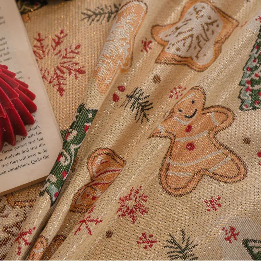 Christmas Tree & Gingerbread Man Holiday Tablecloth - image 6