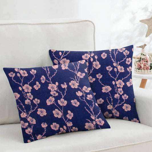 Cherry Blossom Cotton Jacquard Square Pillowcases(2PCS) - 18" x 18" - image 1