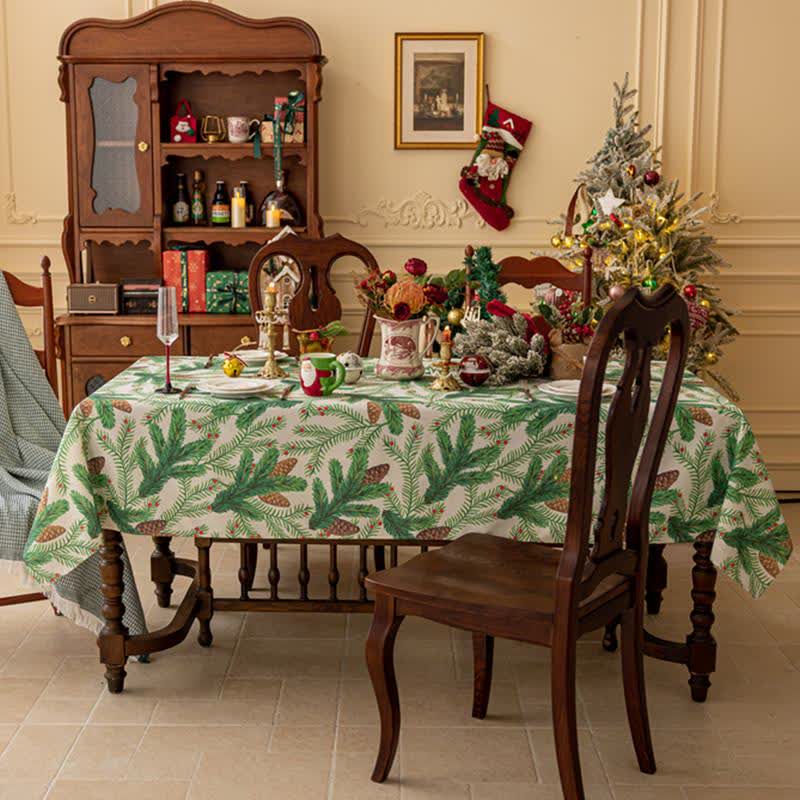 Christmas Pine Cone Print Tablecloth - image 2